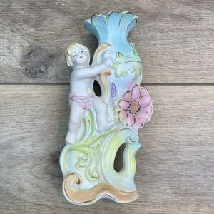 Vintage Cherub Porcelain‎ Bud Stem Vase Coquette Angelcore Fairycore Floral